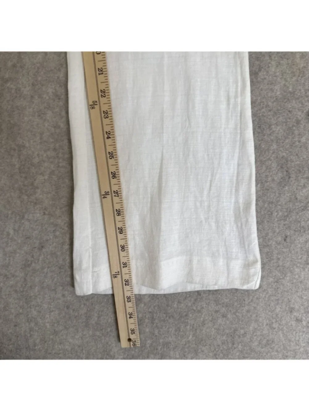 Zara High Waist Linen Flare Pants Womens M White Coastal New